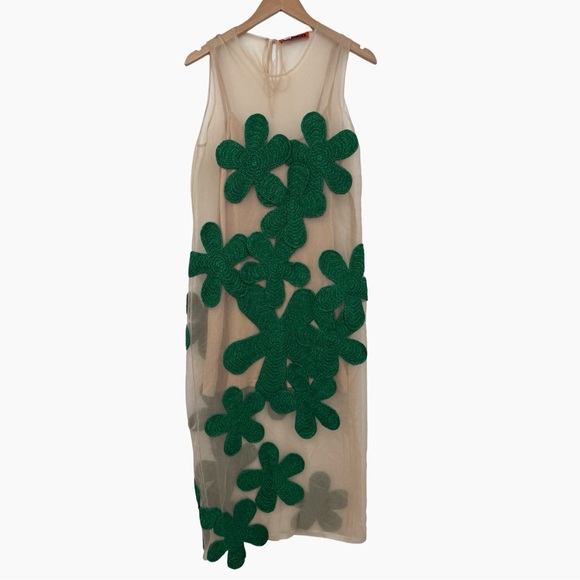 Simon Miller Hibiscus Sleeveless Crochet Midi Dress in Gummy Green | Large - Picture 3 of 12